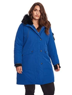 Alpine North Size Womens Vegan Down Long Parka Winter Jacket Plus