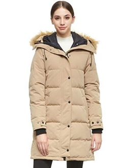 Womens Thickened Down Coat with Adjustable Hood Warm Winter Jacket