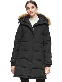 Womens Thickened Down Coat with Adjustable Hood Warm Winter Jacket