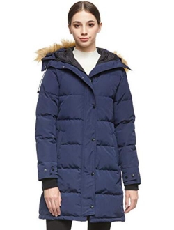 Womens Thickened Down Coat with Adjustable Hood Warm Winter Jacket