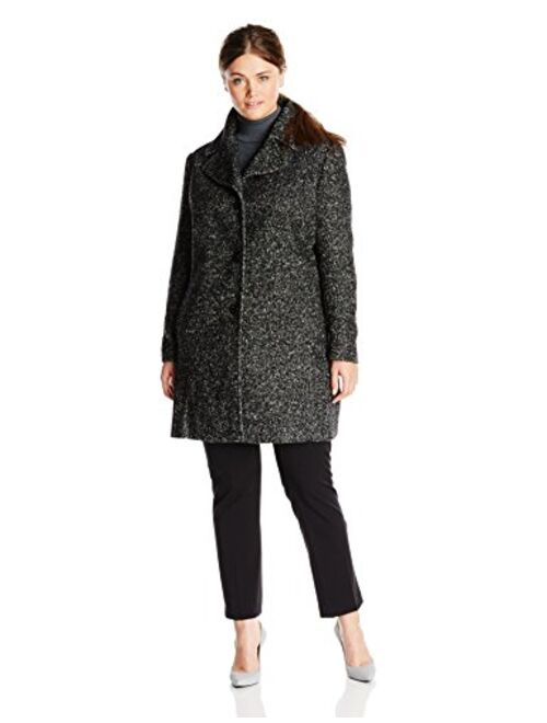 Larry Levine Women's Plus-Size Single-Breasted Wool Coat