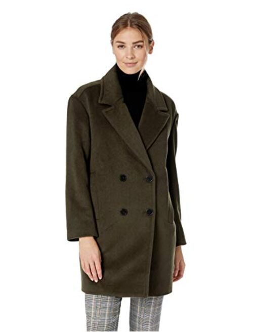 Lark & Ro Women's Double Breasted Drop Shoulder Cocoon Coat