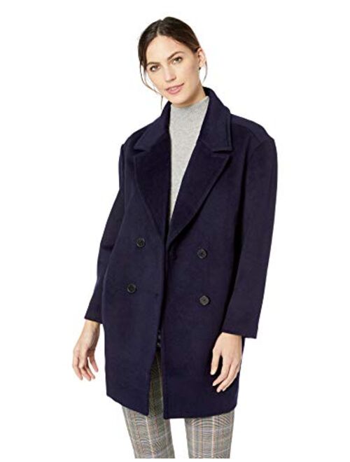 Lark & Ro Women's Double Breasted Drop Shoulder Cocoon Coat