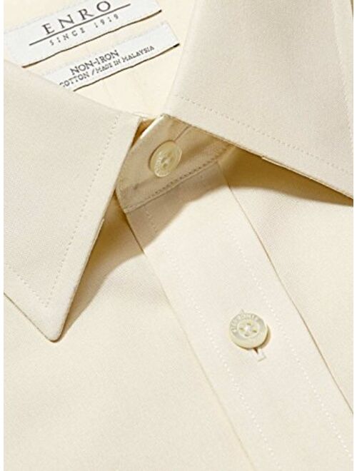 Enro Men's Long Classic Fit Solid Point Collar Dress Shirt