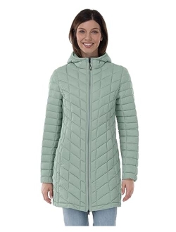 Outdoor Ventures Women's Maryan Hooded Ultra Lightweight Warm Thermolite Long Puffer Coat