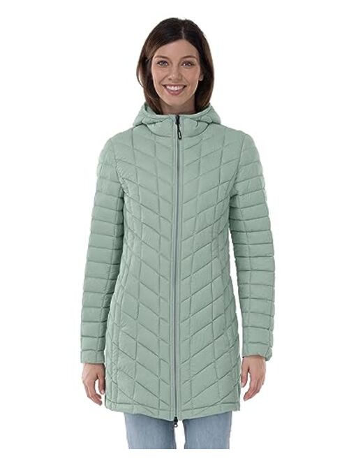 Outdoor Ventures Women's Maryan Hooded Ultra Lightweight Warm Thermolite Long Puffer Coat