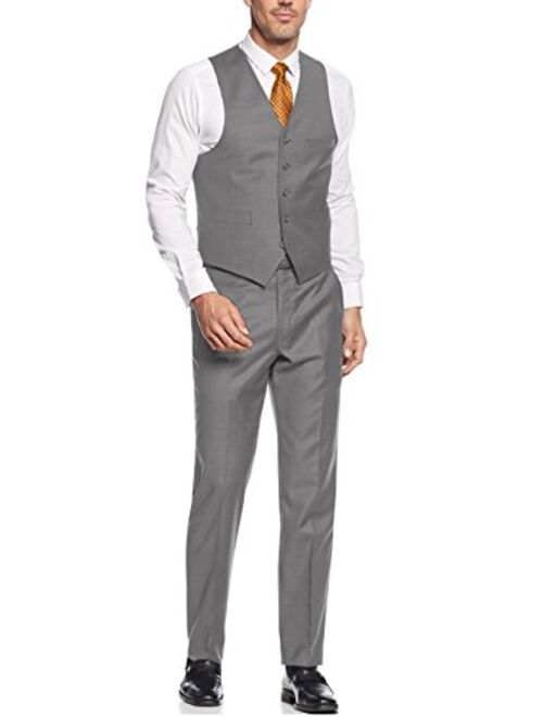 Salvatore Exte Men's Vested Three Piece Suit Blazer Jacket Dress Vest Plus Pant (44 Regular US / 54R EU/W 38", Gray)