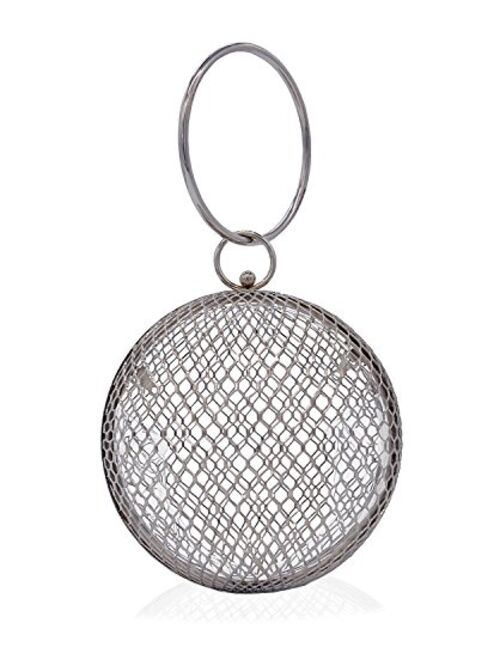 Miuco Women Chain Crossbody Bags Hollow Out Cage Metal Round Clutch