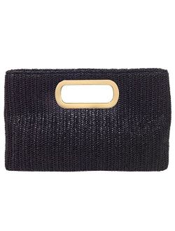 JNB Top Handle Straw Clutch