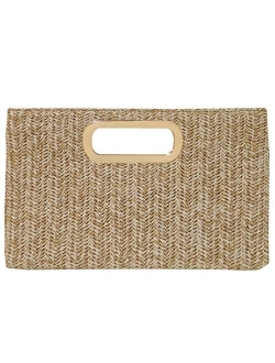 JNB Top Handle Straw Clutch