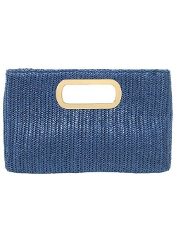 JNB Top Handle Straw Clutch