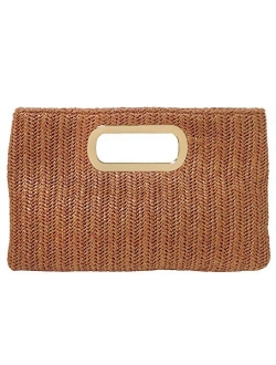 JNB Top Handle Straw Clutch