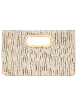 JNB Top Handle Straw Clutch