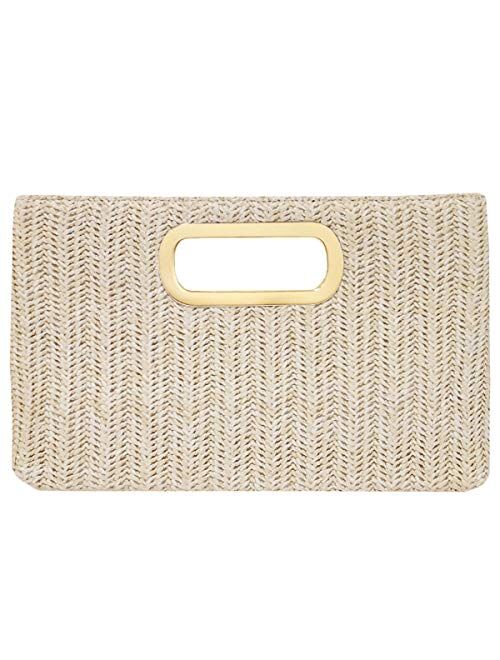 JNB Top Handle Straw Clutch