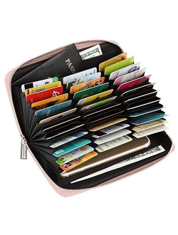 Women 36 Slots RFID Blocking Card Holder Large Long Leather Zipper Organizer Accordion Wallet