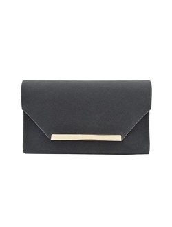 TrendsBlue Elegant Solid Color Velvet Clutch Evening Bag Handbag - Diff Colors