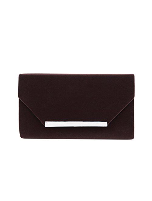 TrendsBlue Elegant Solid Color Velvet Clutch Evening Bag Handbag - Diff Colors