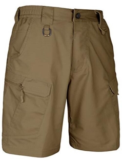 HARD LAND Men's 9.5 Inches Urban Tactical Shorts Waterproof Ripstop Teflon Elastic Waist Cargo Work Shorts Hiking