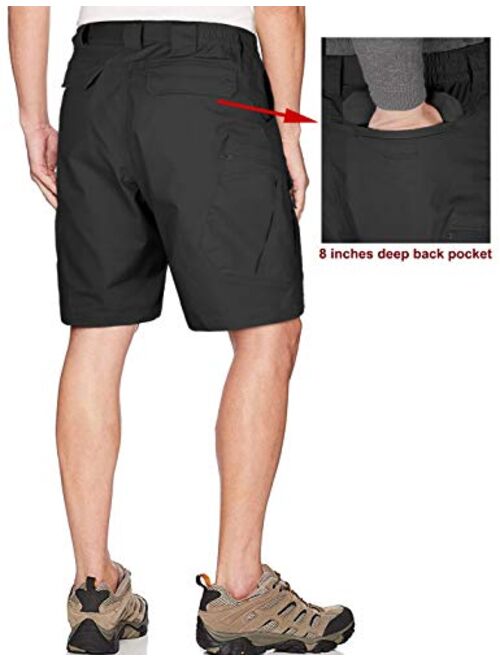 HARD LAND Men's 9.5 Inches Urban Tactical Shorts Waterproof Ripstop Teflon Elastic Waist Cargo Work Shorts Hiking