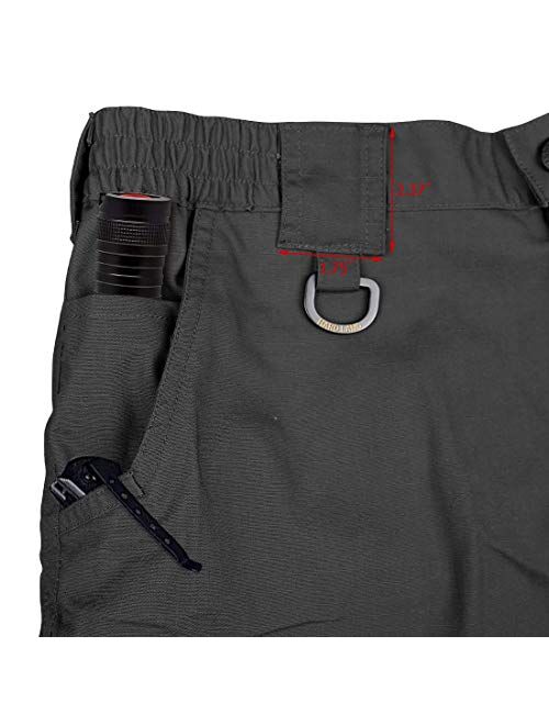 HARD LAND Men's 9.5 Inches Urban Tactical Shorts Waterproof Ripstop Teflon Elastic Waist Cargo Work Shorts Hiking