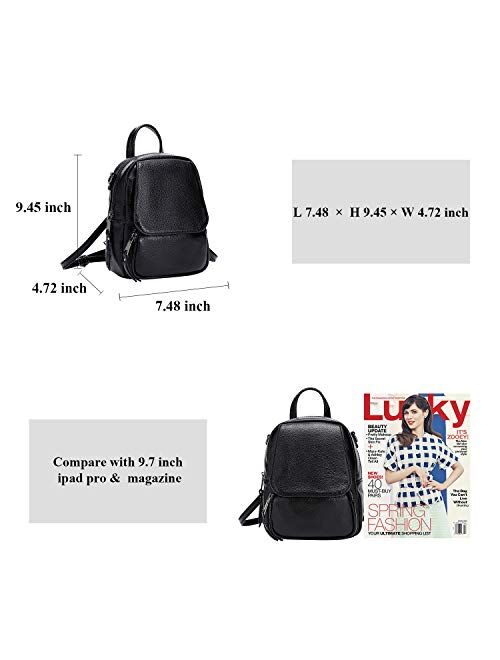 ALTOSY Mini Leather Backpack Fashion Leather Shoulder handbag Convertible Small Crossbody Bag for Women