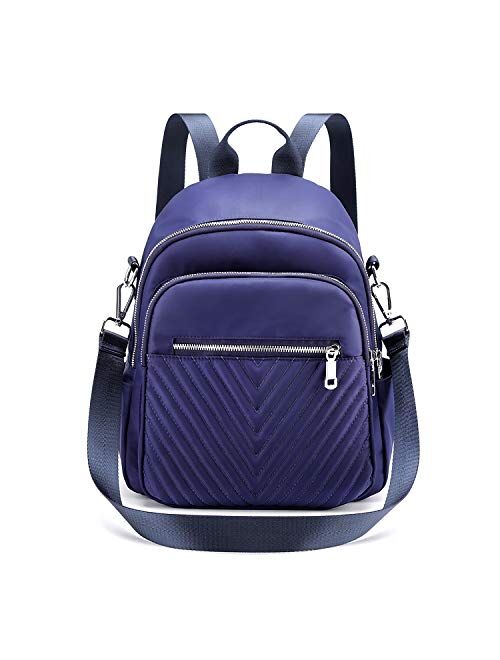 Nylon Backpack Purse for Women, Convertible Small Purse Backpack Waterproof