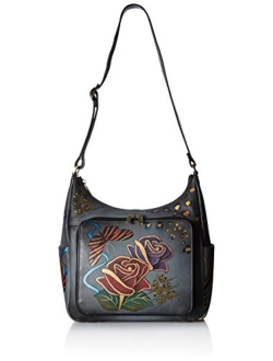 Anna by Anuschka Hand Painted Leather Women's Organizer Hobo