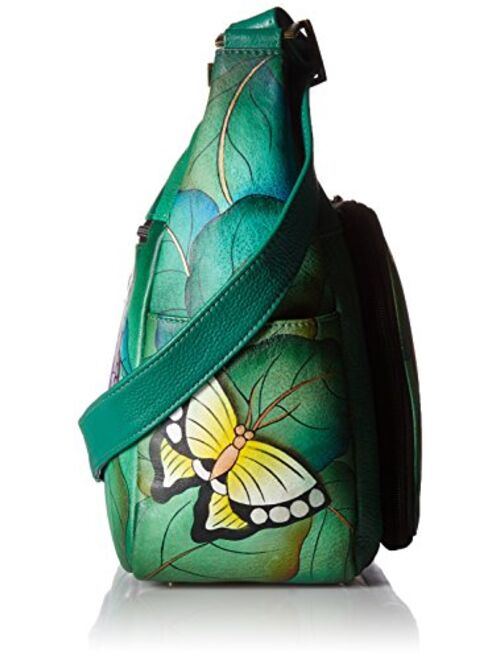 Anna by Anuschka Hand Painted Leather Women's Organizer Hobo