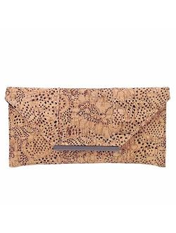 Unique Pattern Laser Cut Cork Envelope Clutch