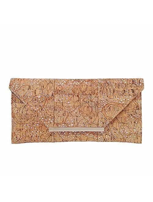 Unique Pattern Laser Cut Cork Envelope Clutch