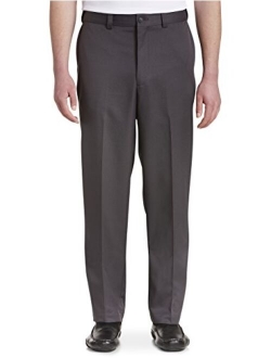 Oak Hill by DXL Big and Tall Waist-Relaxer Flat-Front Microfiber Pants- New Improved Fit