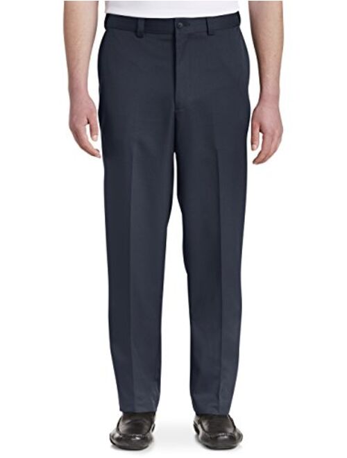 Oak Hill by DXL Big and Tall Waist-Relaxer Flat-Front Microfiber Pants- New Improved Fit