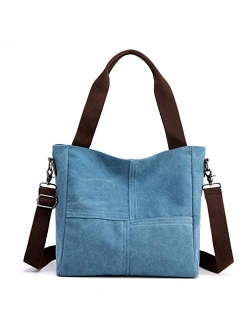 Women's Canvas Small Shoulder Bags Tote Purses Satchel Work Travel Crossbody Bag