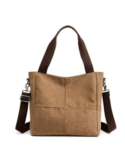 Women's Canvas Small Shoulder Bags Tote Purses Satchel Work Travel Crossbody Bag