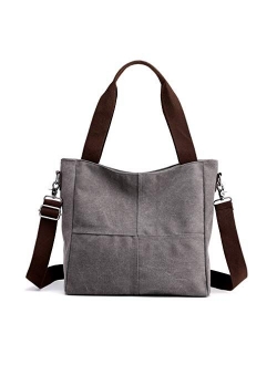 Women's Canvas Small Shoulder Bags Tote Purses Satchel Work Travel Crossbody Bag