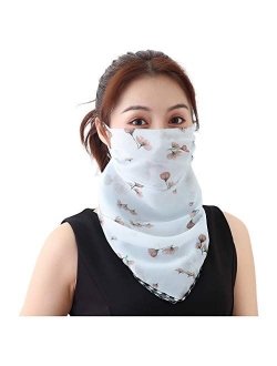 Women's Sun Protection Mask Silk Neck Scarf Masks Seamless Face Mask Bandanas for Dust, Outdoors, Festivals, Sports