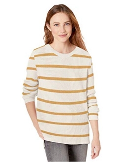 Amazon Brand - Goodthreads Women's Cotton Shaker Stitch Crewneck Sweater