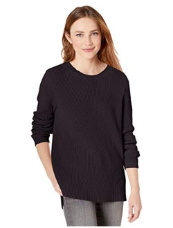 Amazon Brand - Goodthreads Women's Cotton Shaker Stitch Crewneck Sweater