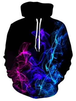 Unisex Cool 3D Fleece Liner Hoodies Upgrade Quality Pullover Novelty Print Sweatshirt With Front Pocket S-XXL