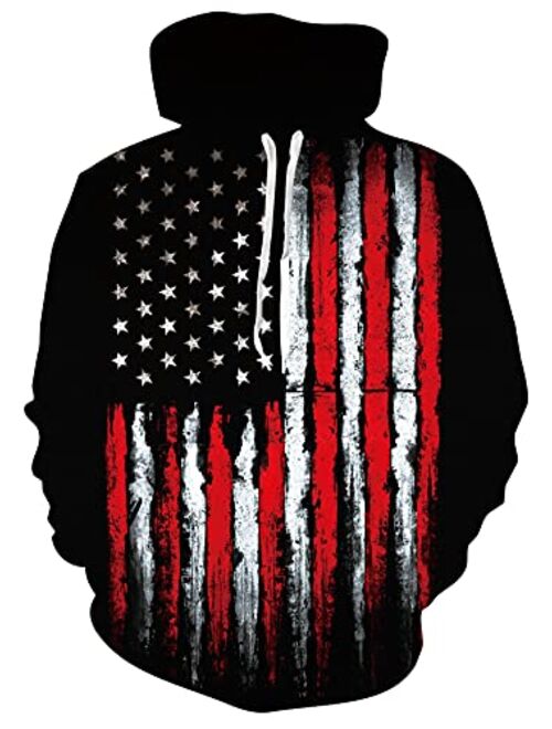 Unisex Cool 3D Fleece Liner Hoodies Upgrade Quality Pullover Novelty Print Sweatshirt With Front Pocket S-XXL