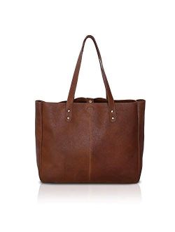 KomalC Genuine Soft Chicago Buff Leather Tote Bag Elegant Shopper Shoulder BagSALE