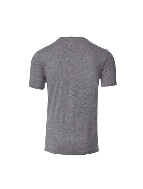 32 DEGREES Mens Cool Solid Crew Neck Tee Shirt, Dark Grey Heather, Size Small