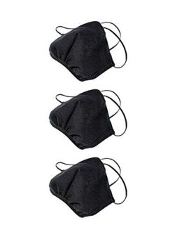 Los Angeles Apparel 3 Pack Face Mask Protective Reusable Unisex Fashion Black [Same Day Shipping] [Made in USA]