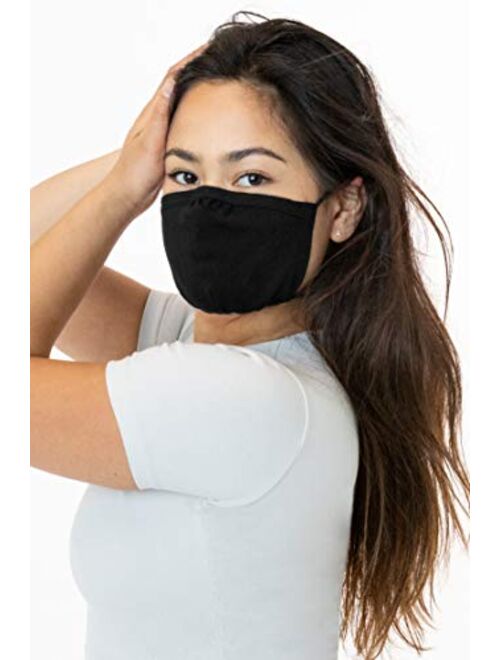 Los Angeles Apparel 3 Pack Face Mask Protective Reusable Unisex Fashion Black [Same Day Shipping] [Made in USA]