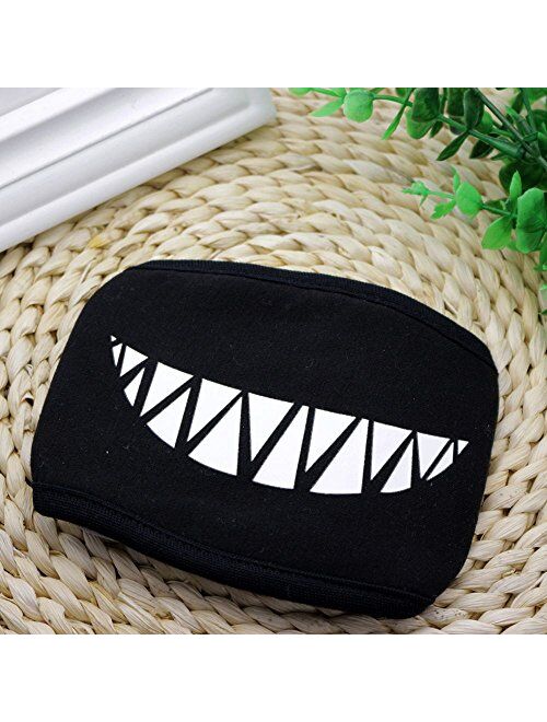 GOOTRADES Set of 4 Teeth Pattern Unisex Cotton Blend Anti Dust Face Mouth Mask