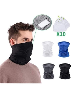 Feltom 14 Pack Neck Gaiter Cycling Scarf with Filters Face Mask Sun UV Protection Mask