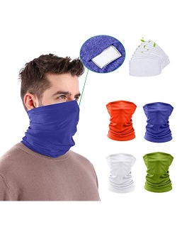 Feltom 14 Pack Neck Gaiter Cycling Scarf with Filters Face Mask Sun UV Protection Mask