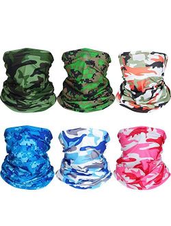 6 Pieces Summer UV Protection Face Mask Neck Gaiter Scarf Sunscreen Breathable Bandana (Color Set 4)