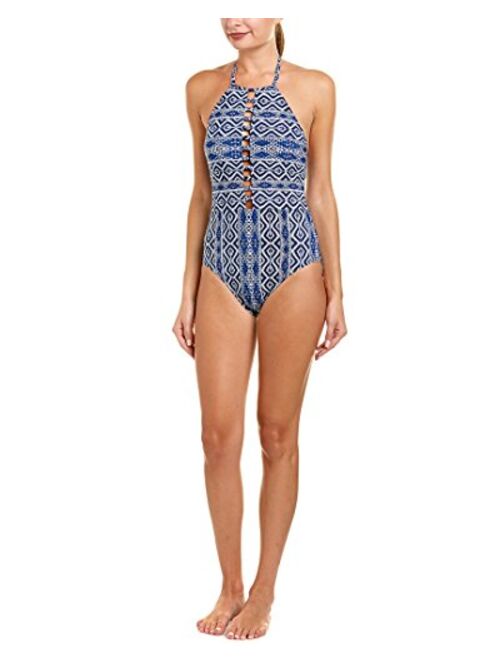 La Blanca Women's High Neck Halter One Piece Swimsuit