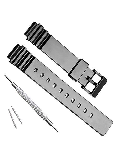 OliBoPo Waterproof Natural Resin Replacement Watch Band for Casio Women's LRW200H